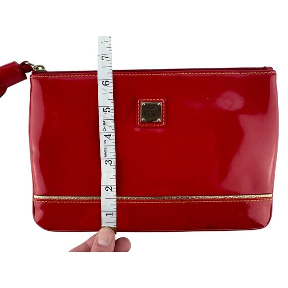 Dooney & Bourke Red Patent Leather Tassel Wristlet Clutch - Picture 14 of 14